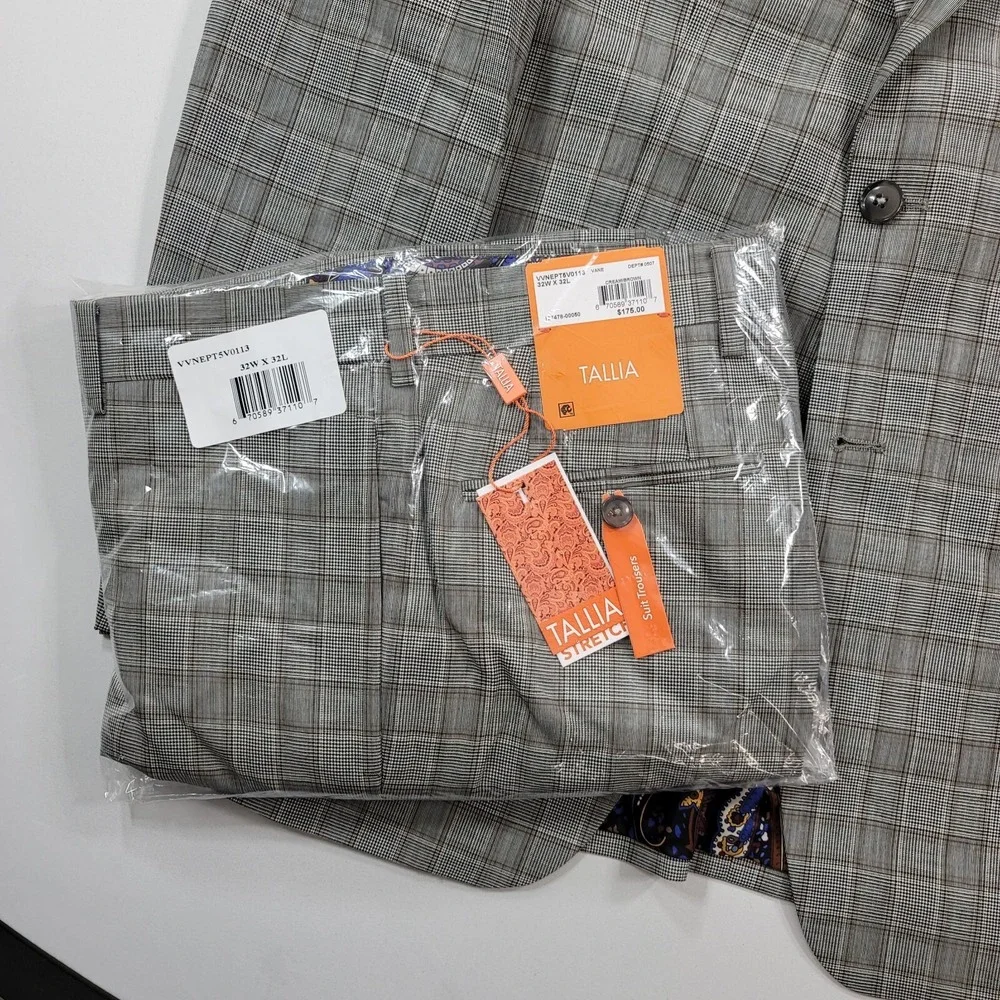 Tallia‎ Slim-Fit Wool Suit Mens 38L 2 Piece Pants 32x32 Cream Brown $600 NEW
